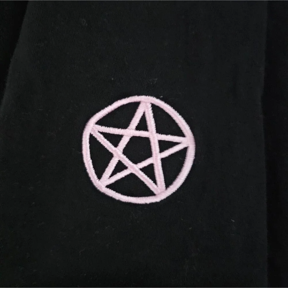 Sugar Thrillz Dolls Kill Wicca-dly Good Mini Skirt L Black Moon Pentagram